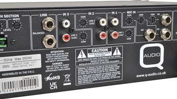 1 to 2 Zone Mixer Amplifier with Media Player Bluetooth 2 x 160W 4 Ohms